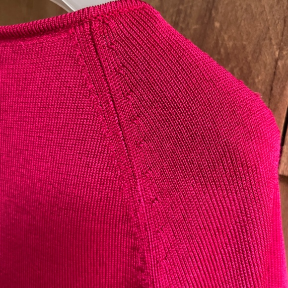 JONES NEW YORK Glitter Viscose Red Knitted Top Round Neck Raglan Short Sleeve XL - Picture 9 of 9